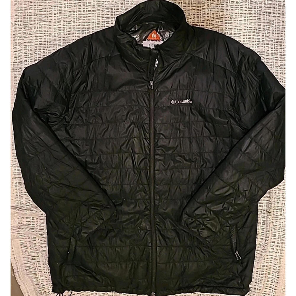 Columbia Men Jacket Size 2XT Black Omni Heat Insulated Coat Winter Warm Ski